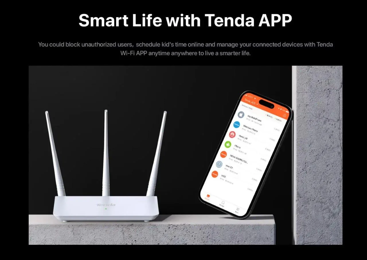 Tenda AC3 high-speed dual-band router available Holooz BD
