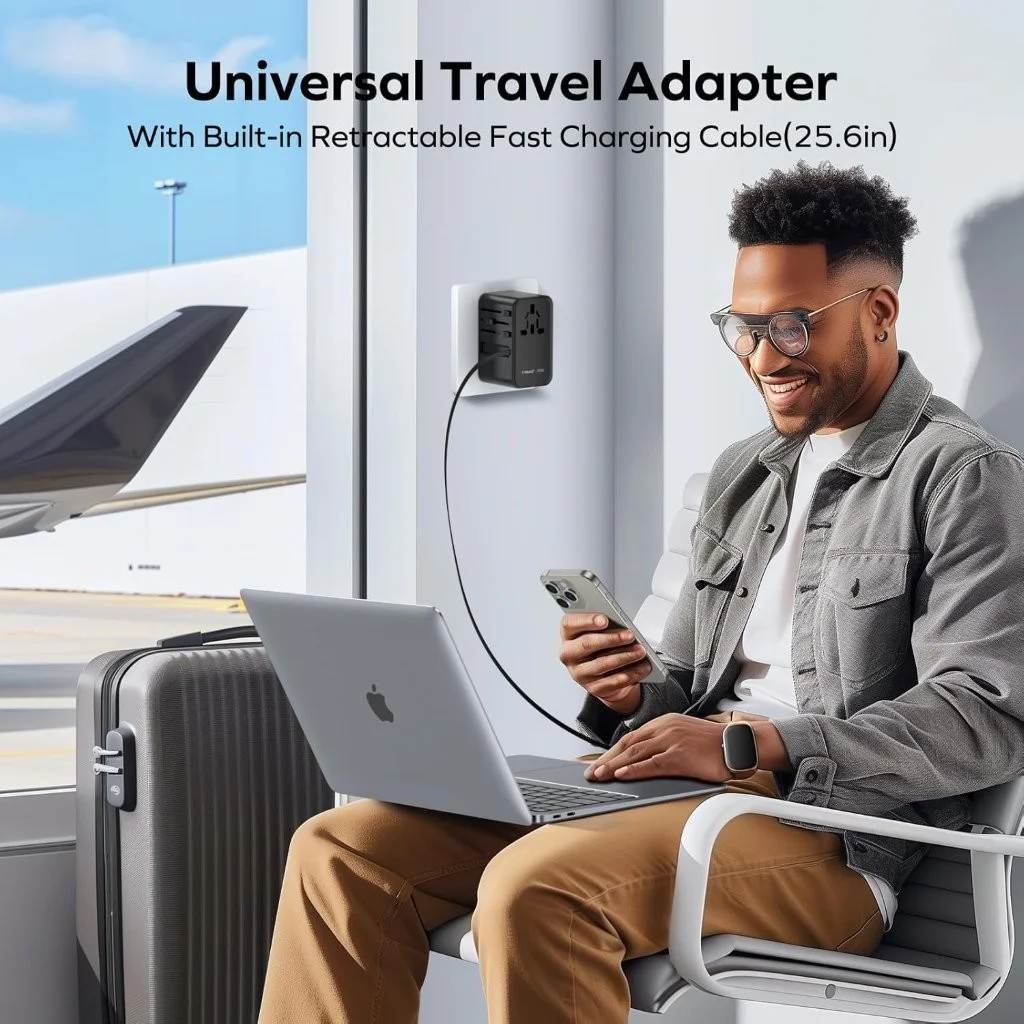 Momax UA18D 1-World 70W GaN 3Ports Travel Charger