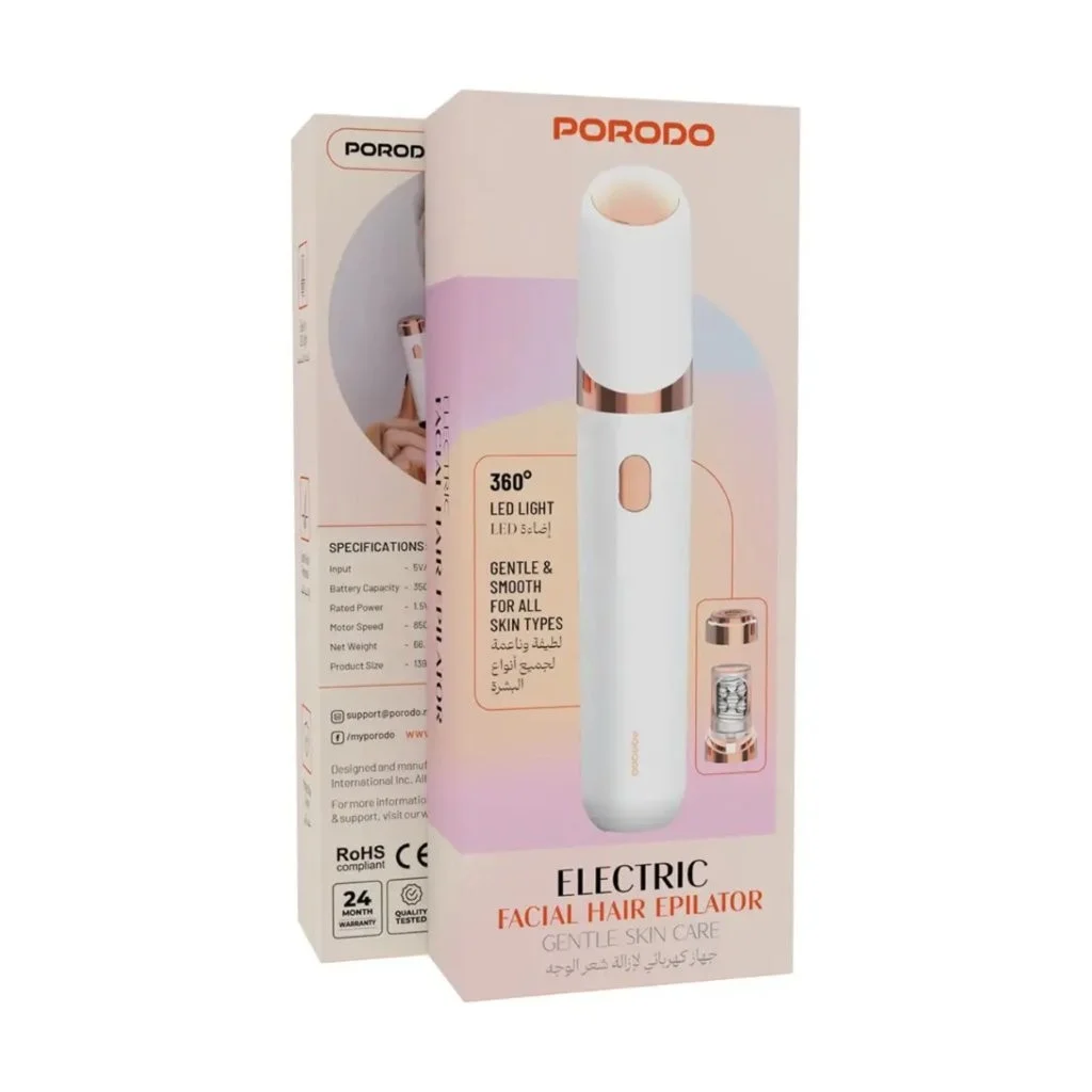 Porodo Electric Facial Hair Remover for women available at Holooz Bangladesh