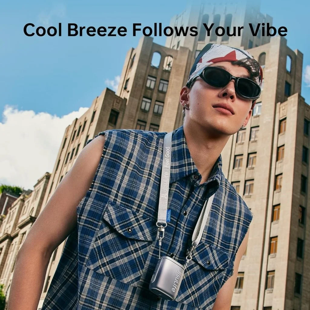 JISULIFE Life 5 neck fan 4500mAh battery long lasting airflow