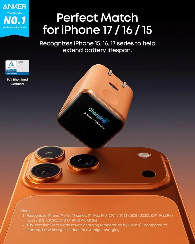 Buy Anker Nano 45W GaN Charger with Display from Holooz