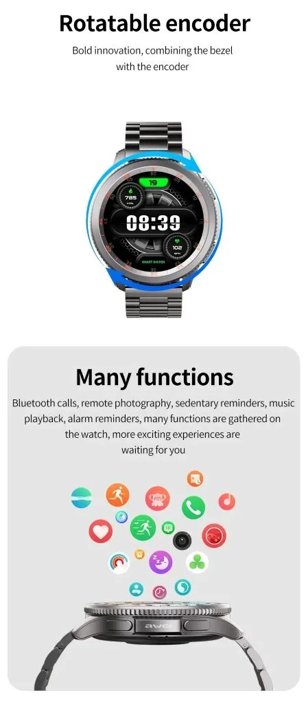 Awei H57 smartwatch with AMOLED screen Holooz store