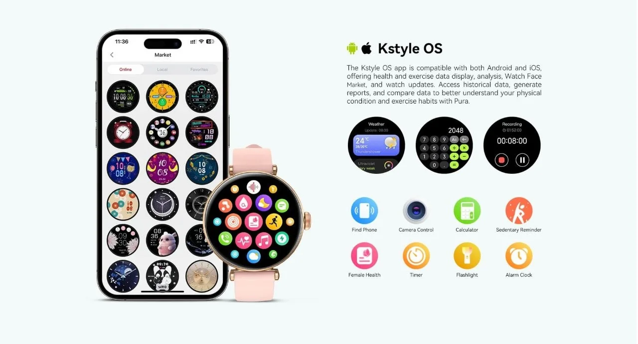 Buy latest Kieslect Pura Ele smartwatch Bangladeshi price Holooz