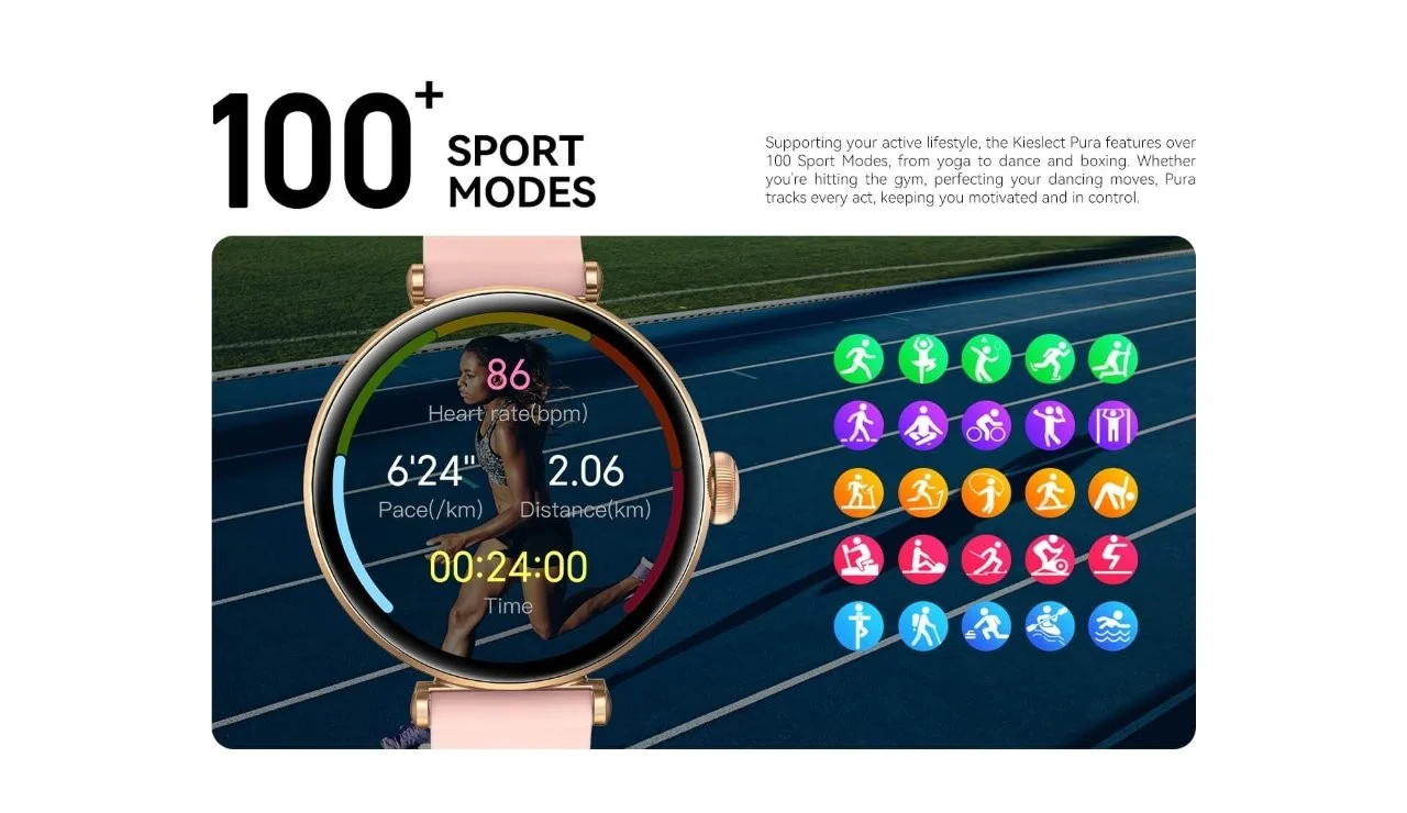 Kieslect Pura Ele smartwatch touchscreen close-up Holooz