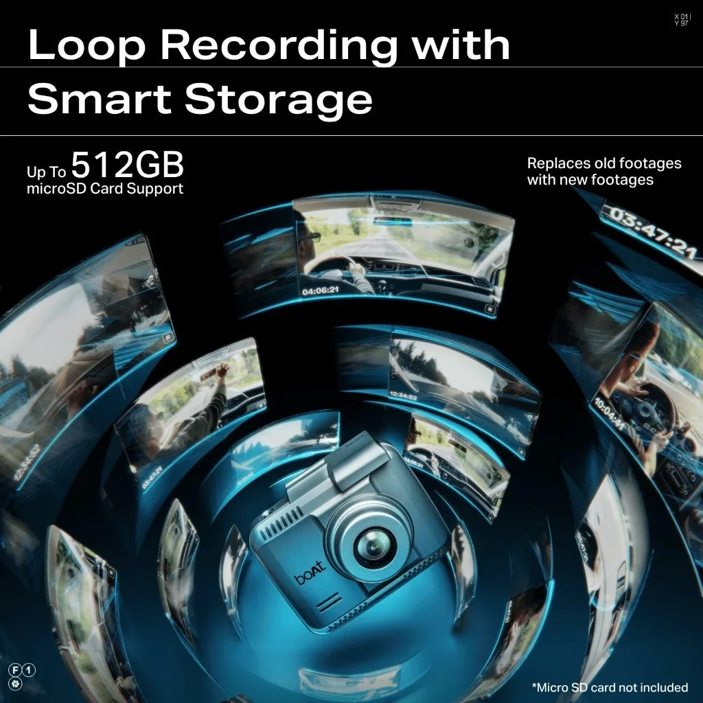 boAt HIVE Dashcam F1 4K front rear dash cam Holooz online