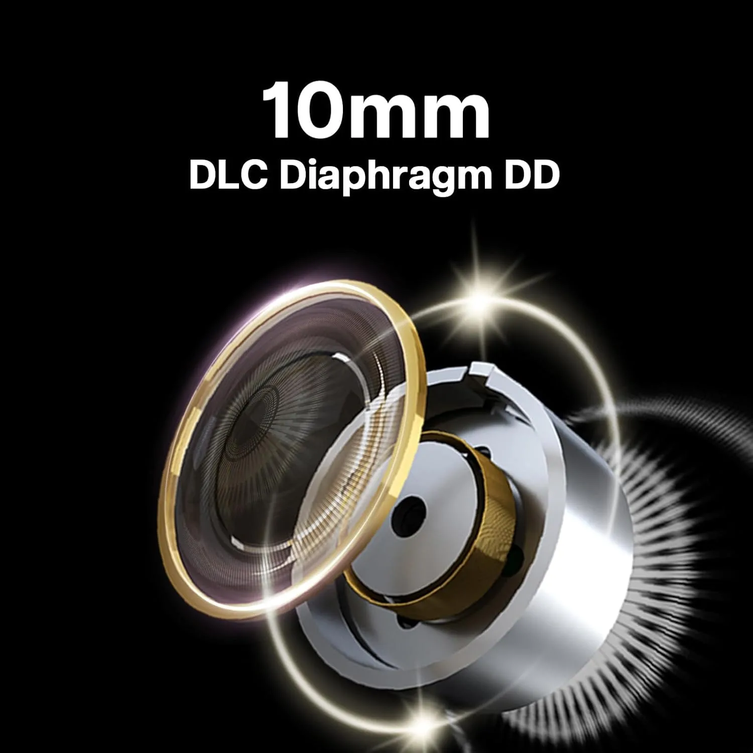 7HZ G1 10mm dynamic driver gaming HiFi IEM earphones with detachable 2-pin OFC cable and microphone