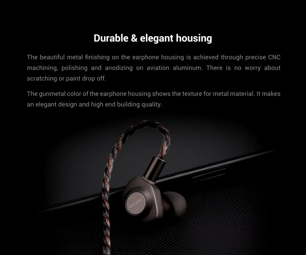 KEFINE Delci premium HiFi IEM featuring DLC composite diaphragm
