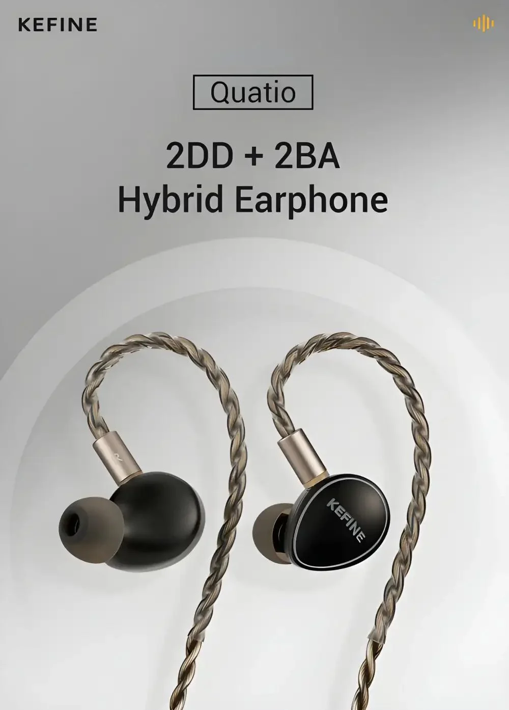 KEFINE Quatio 2DD + 2BA Hybrid Driver HiFi IEM Earphones with Modular 3.5mm & 4.4mm Cable