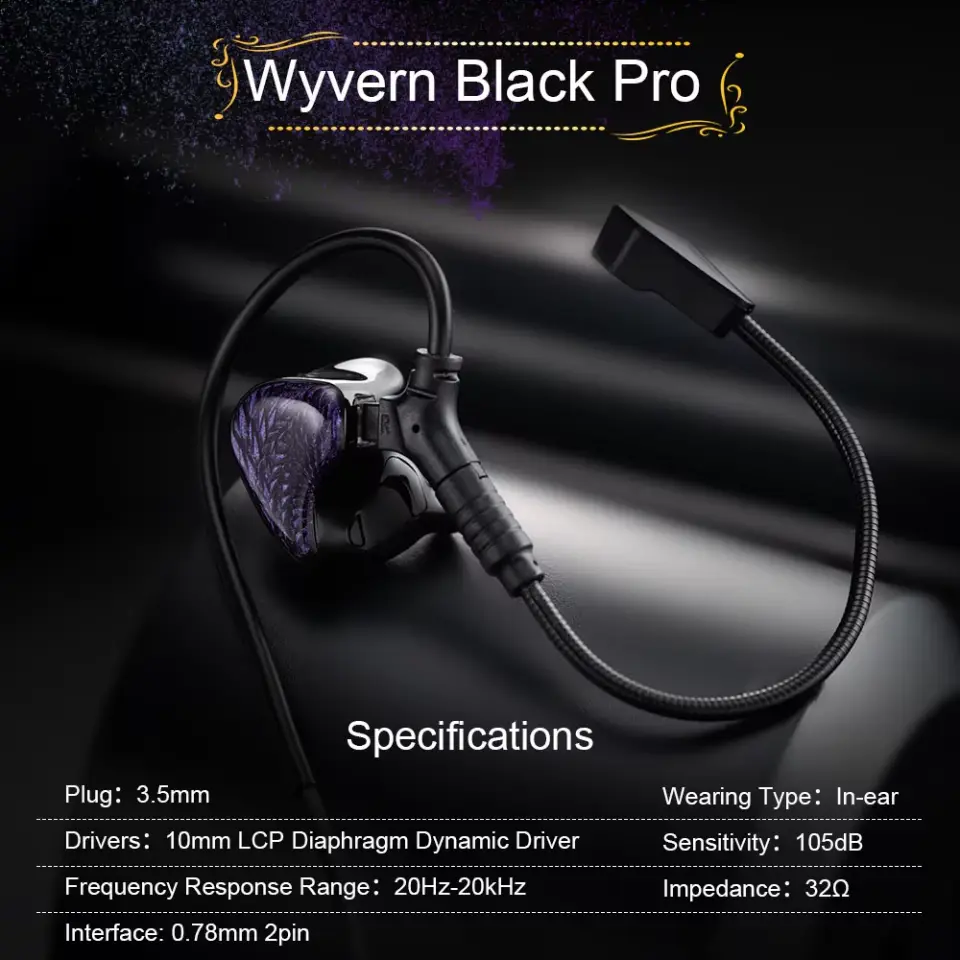 Kinera Celest Wyvern Pro gaming IEM with 10mm LCP driver and HD microphone