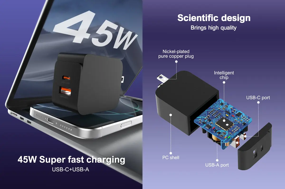 LDNIO Q3 45W USB-C PD charger with PPS fast charging technology