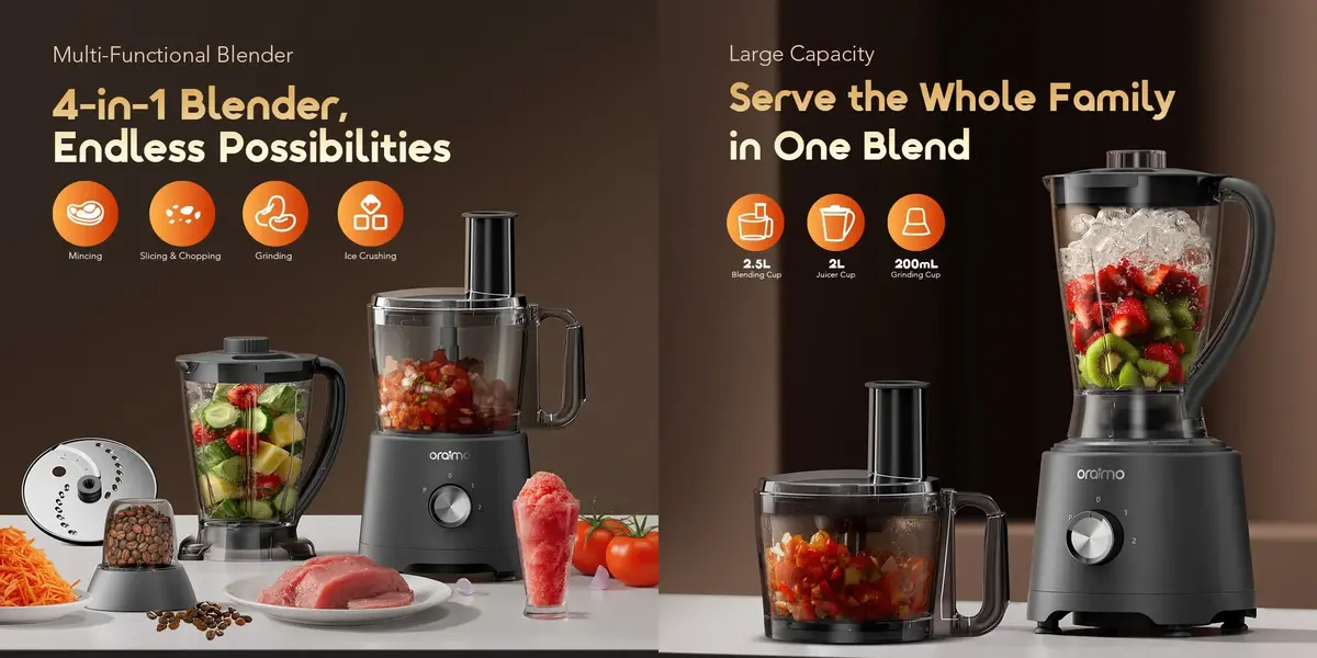 Oraimo OmniBlend OBL-581A blender with pure copper motor and 21,000 RPM high-speed performance