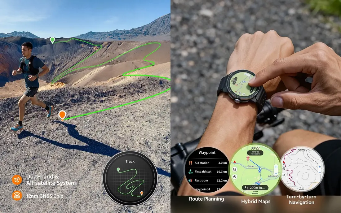 QCY Track S10 GPS smartwatch with AMOLED screen and 5ATM water resistance