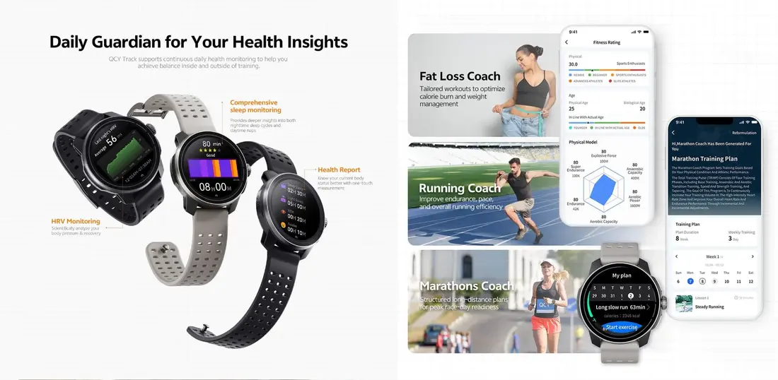 QCY Track S10 premium smartwatch with offline maps and six-satellite GPS