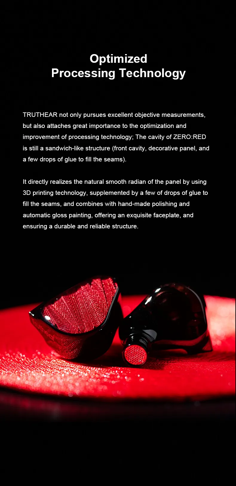 TRUTHEAR x Crinacle ZERO RED dual dynamic driver HiFi IEM earphones with detachable silver-plated cable