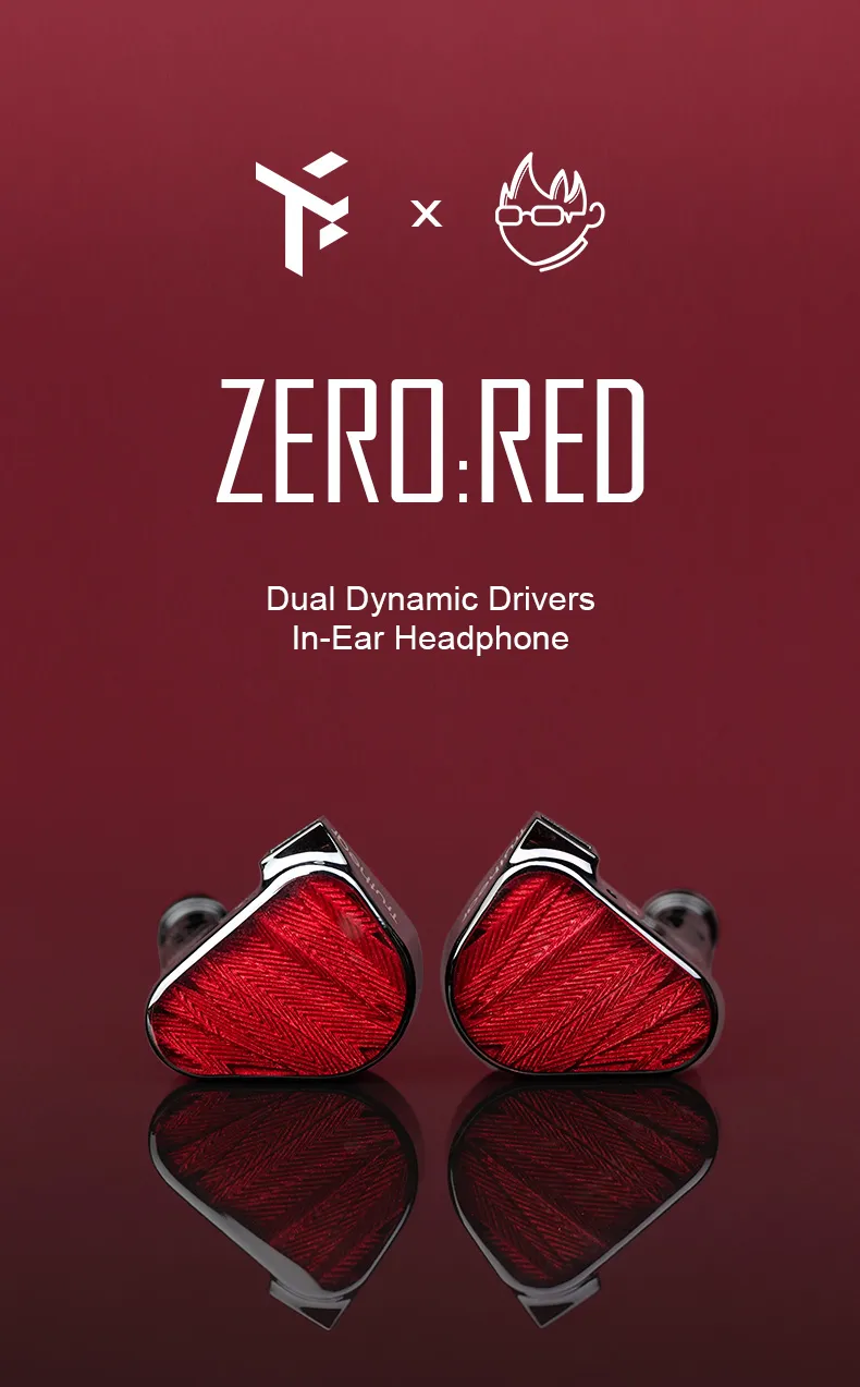 TRUTHEAR ZERO RED dual dynamic driver in-ear monitor with 10mm and 7.8mm drivers